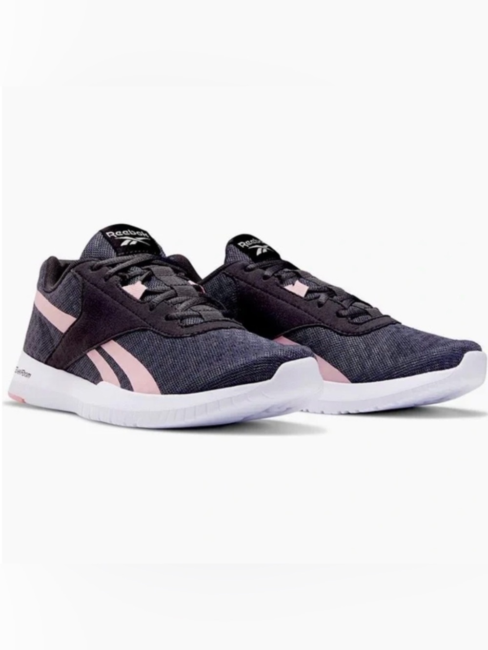 Reebok Women's Reago Essential 2 Black and Light Pink Athletic Sneakers New